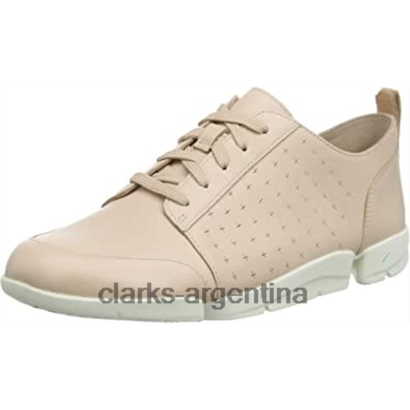 Clarks mujer 2FZPZ700 zapatilla de deporte de mujer triamelia edge de cuero rubor beige clarks cuero rubor beige