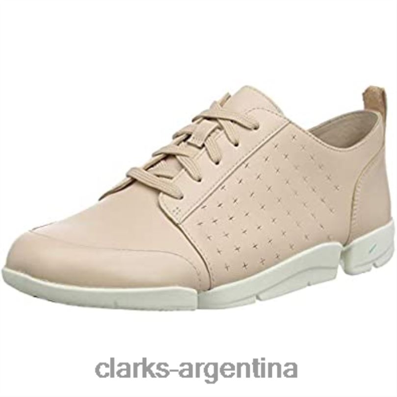 Clarks mujer 2FZPZ700 zapatilla de deporte de mujer triamelia edge de cuero rubor beige clarks cuero rubor beige