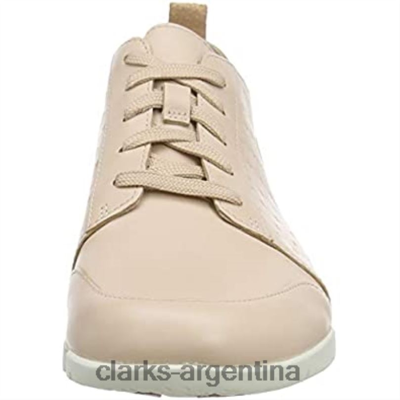 Clarks mujer 2FZPZ700 zapatilla de deporte de mujer triamelia edge de cuero rubor beige clarks cuero rubor beige