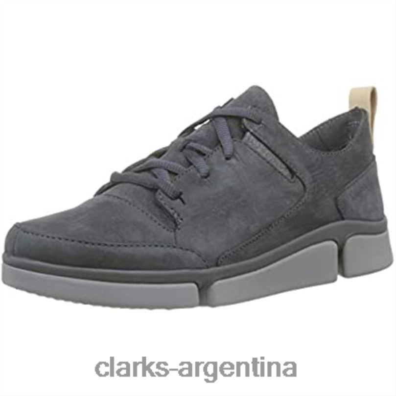 Clarks mujer 2FZPZ872 zapatillas bajas clarks tri turn de nobuk gris oscuro para mujer nubuck gris oscuro