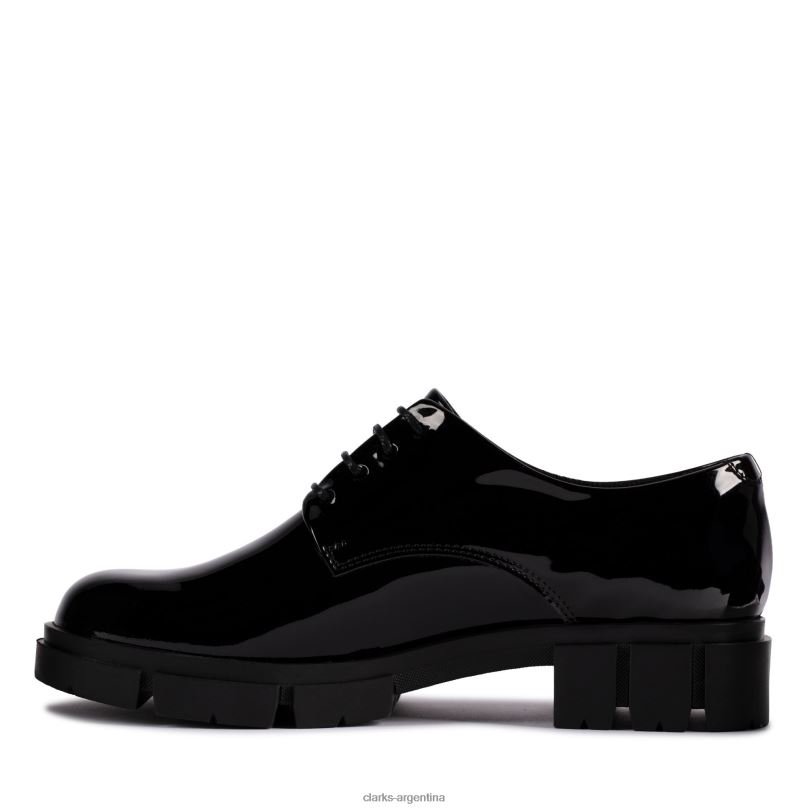 Clarks mujer 2FZPZ3085 clarks teala encaje negro pat palmadita negra