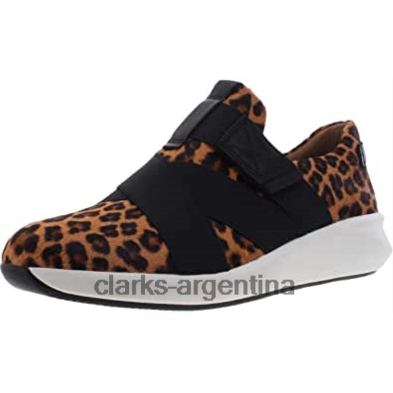 Clarks mujer 2FZPZ482 Clarks zapatos deportivos y de entrenamiento de gamuza un rio strap sin estructura para mujer con estampado de leopardo estampado de leopardo