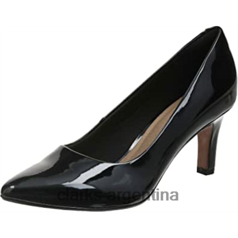Clarks mujer 2FZPZ543 zapato de vestir uniforme illeana tulipán mujer clarks black pat palmadita negra