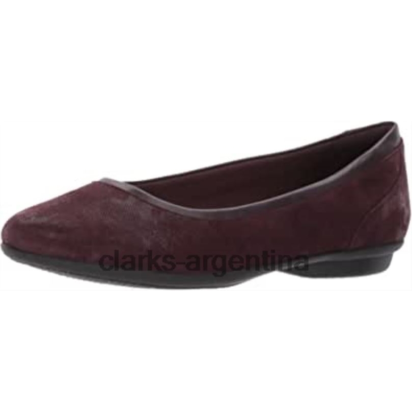 Clarks mujer 2FZPZ1318 Clarks Gracelmara plana berenjena para mujer. berenjena