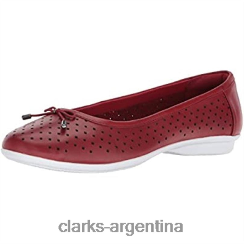 Clarks mujer 2FZPZ1331 Bailarina de mujer clarks Gracellea de piel roja cuero rojo
