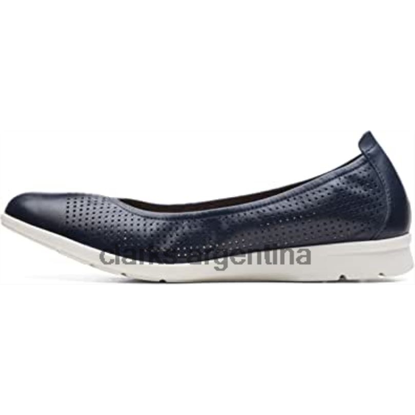 Clarks mujer 2FZPZ1394 Bailarinas Clarks Jenette Ease de mujer de piel azul marino