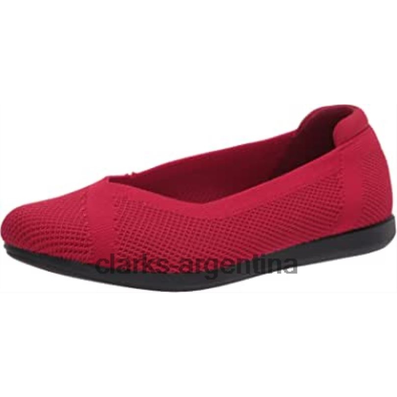 Clarks mujer 2FZPZ1762 Bailarinas Clarks Carly Wish de mujer de punto rojo punto rojo
