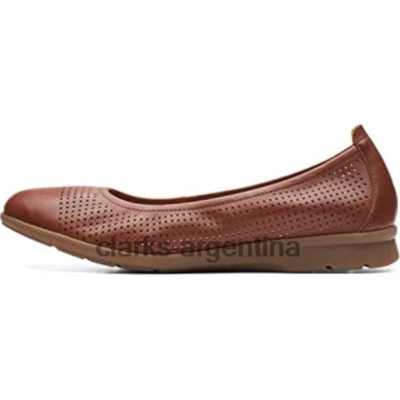 Clarks mujer 2FZPZ1924 clarks jenette facilidad bailarinas de mujer de cuero tostado