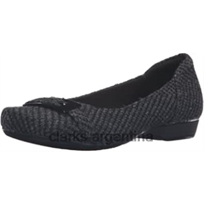Clarks mujer 2FZPZ2166 clarks mujer blanche west flat negro sintético