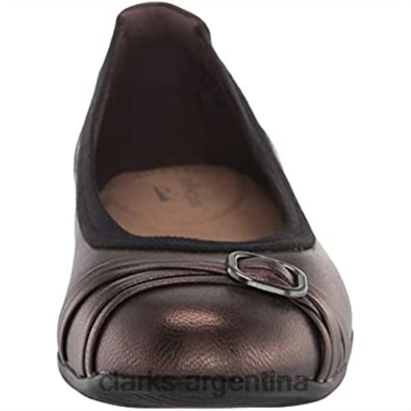 Clarks mujer 2FZPZ2730 Clarks Sara Tulip, bailarinas de mujer de piel metalizada cuero metalizado