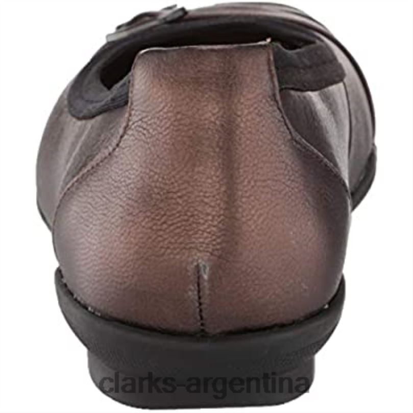 Clarks mujer 2FZPZ2730 Clarks Sara Tulip, bailarinas de mujer de piel metalizada cuero metalizado