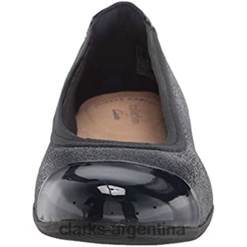 Clarks mujer 2FZPZ283 Bailarinas clarks combi de piel azul marino para mujer sara orquídea