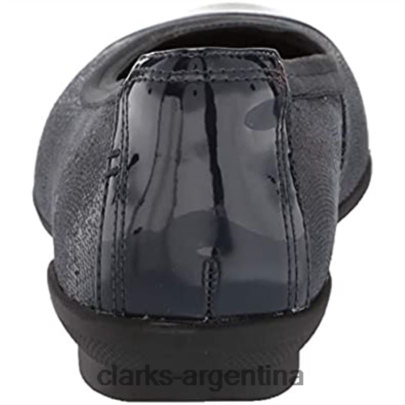 Clarks mujer 2FZPZ283 Bailarinas clarks combi de piel azul marino para mujer sara orquídea