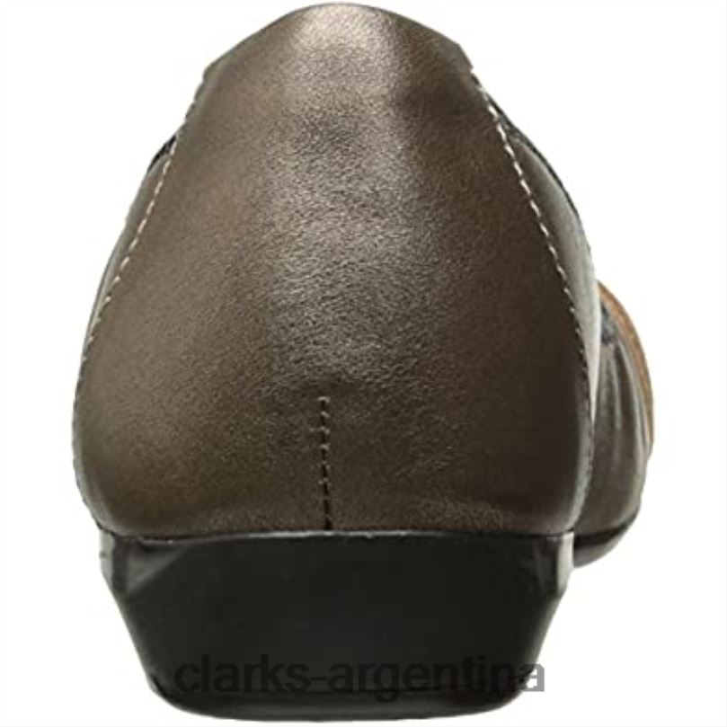 Clarks mujer 2FZPZ2843 Zapatos planos clarks kinzie light de piel peltre para mujer cuero peltre