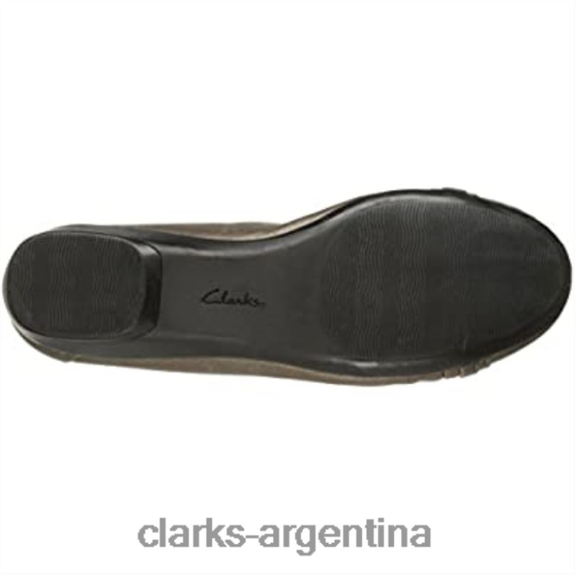 Clarks mujer 2FZPZ2843 Zapatos planos clarks kinzie light de piel peltre para mujer cuero peltre