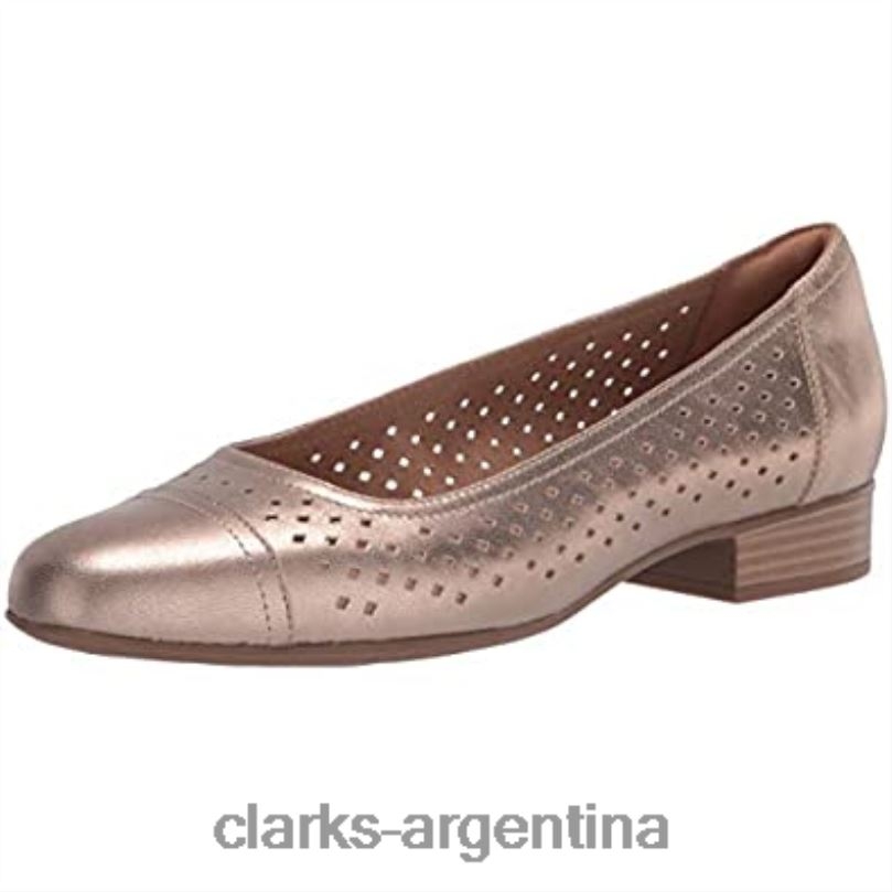 Clarks mujer 2FZPZ2953 Bailarinas Clarks Juliet Cedar de piel metalizada para mujer