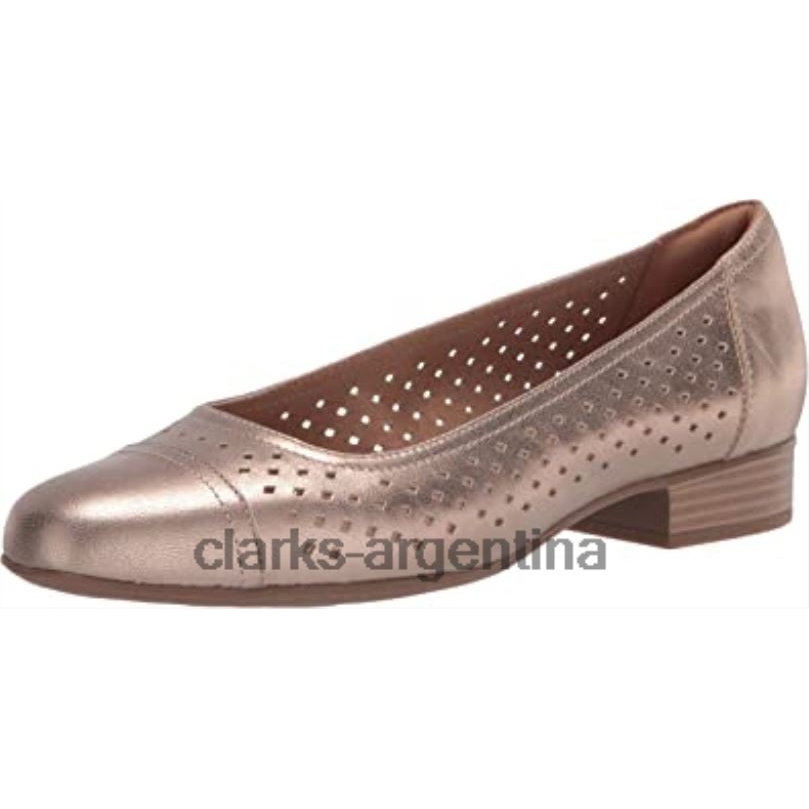Clarks mujer 2FZPZ2954 Bailarinas Clarks Juliet Cedar de mujer de piel metalizada