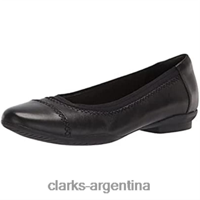 Clarks mujer 2FZPZ460 bailarinas sara de mujer de piel negra clarks de piel negra cuero negro