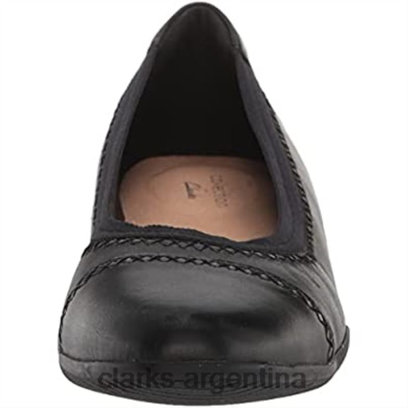 Clarks mujer 2FZPZ460 bailarinas sara de mujer de piel negra clarks de piel negra cuero negro