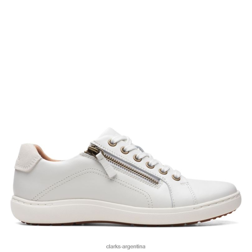 Clarks mujer 2FZPZ5103 nalle encaje cuero blanco clarks cuero blanco cuero blanco