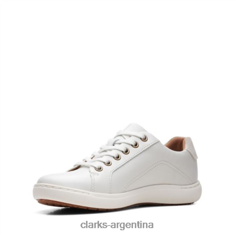 Clarks mujer 2FZPZ5103 nalle encaje cuero blanco clarks cuero blanco cuero blanco