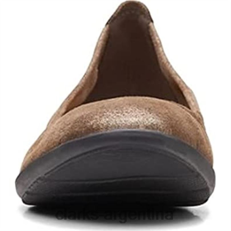 Clarks mujer 2FZPZ52 bailarinas jenette facilidad de mujer de gamuza metalizada peltre clarks