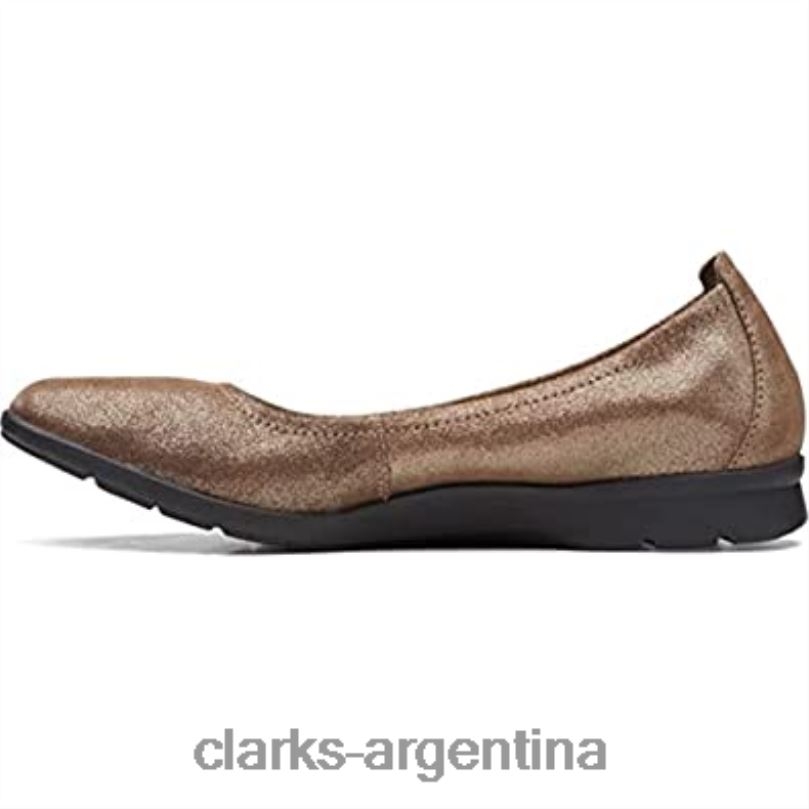 Clarks mujer 2FZPZ52 bailarinas jenette facilidad de mujer de gamuza metalizada peltre clarks