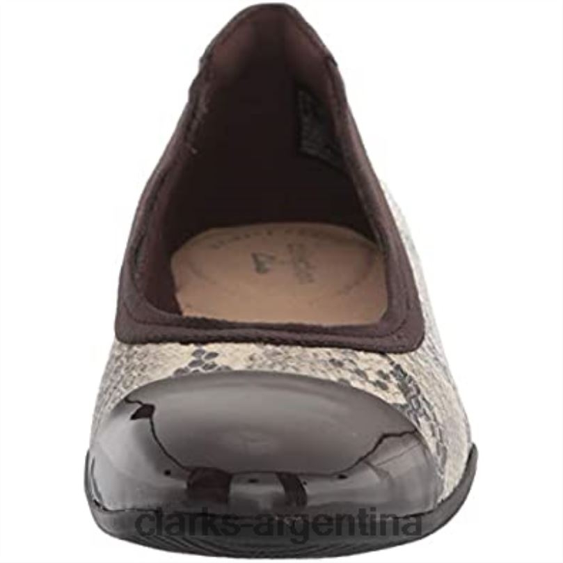 Clarks mujer 2FZPZ894 bailarinas de mujer sara orquídea color topo charol de serpiente combi clarks combi charol serpiente topo
