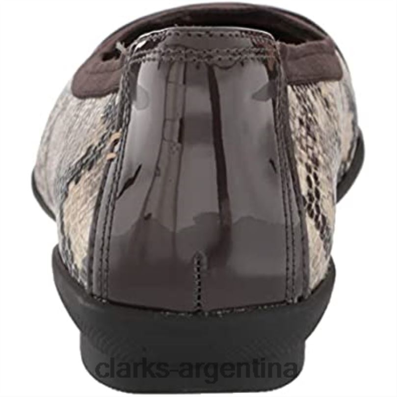 Clarks mujer 2FZPZ894 bailarinas de mujer sara orquídea color topo charol de serpiente combi clarks combi charol serpiente topo