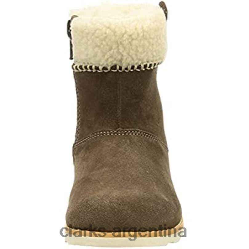 Clarks niños 2FZPZ1386 Botas de nieve Clarks Crown Loop T para niña, ante color nogal gamuza nogal