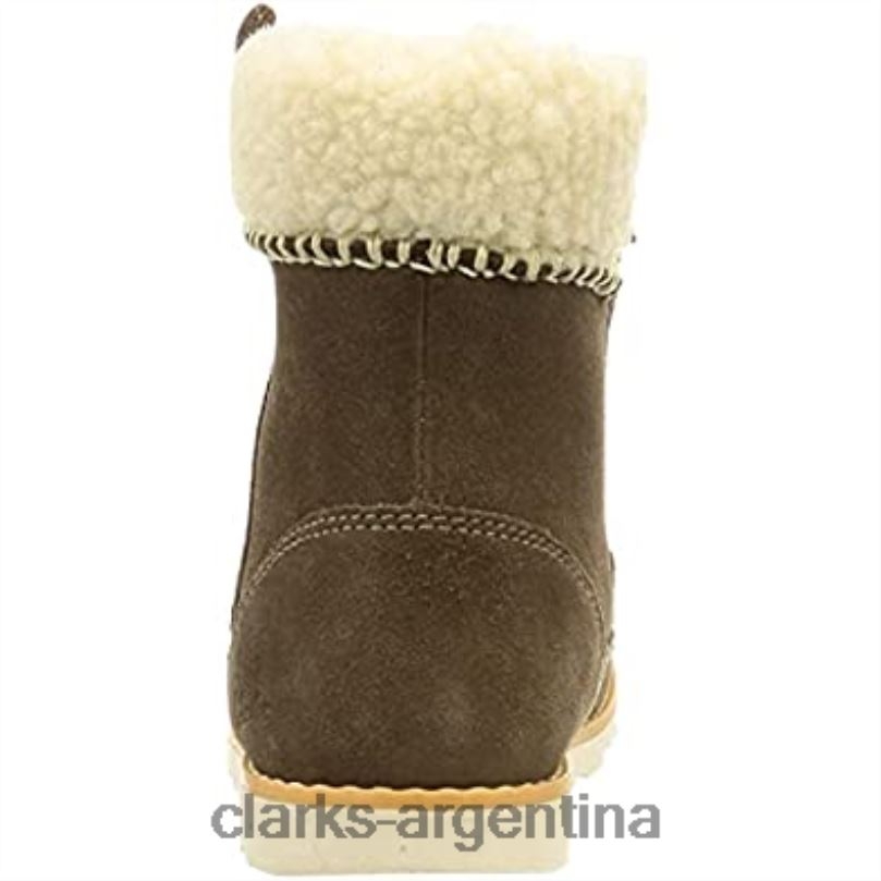 Clarks niños 2FZPZ1386 Botas de nieve Clarks Crown Loop T para niña, ante color nogal gamuza nogal