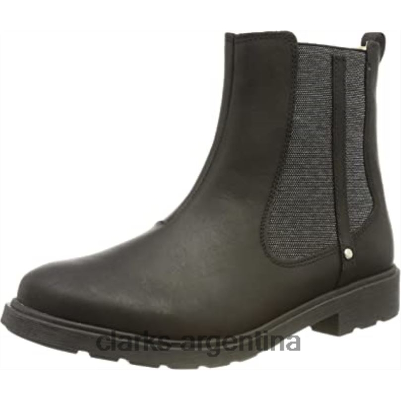 Clarks niños 2FZPZ2969 Botas chelsea clarks astrol ork de piel negra para niña cuero negro