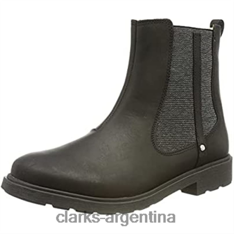 Clarks niños 2FZPZ2969 Botas chelsea clarks astrol ork de piel negra para niña cuero negro