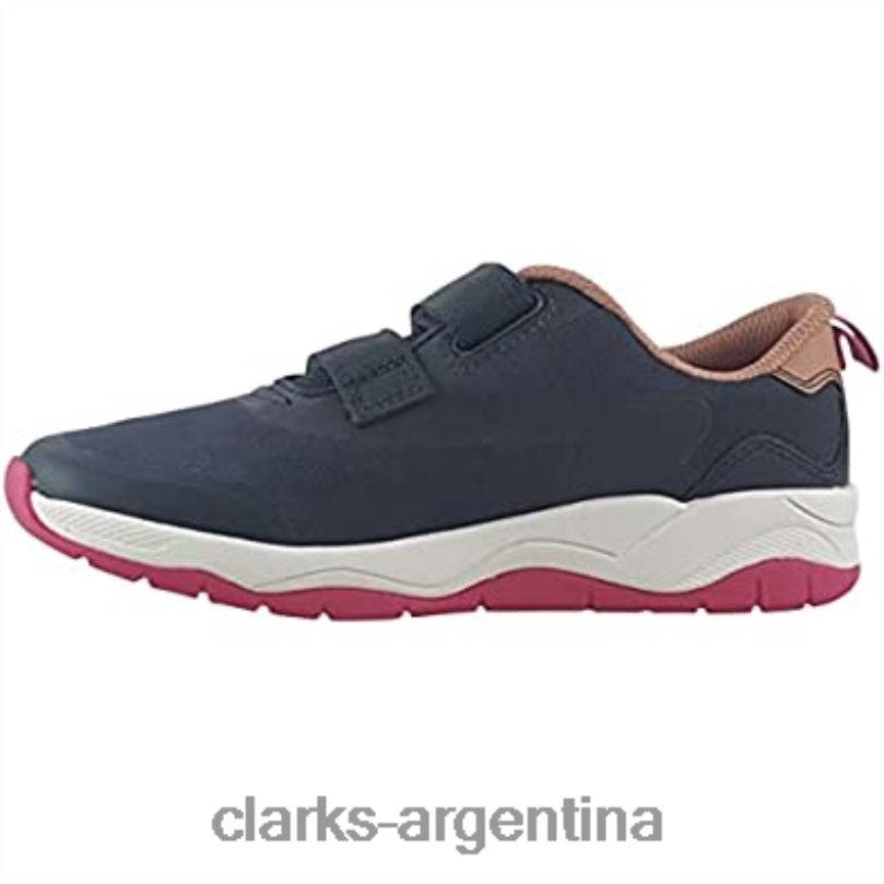 Clarks niños 2FZPZ118 Zapatillas de deporte Lowder Race azul marino sintético para niña clarks
