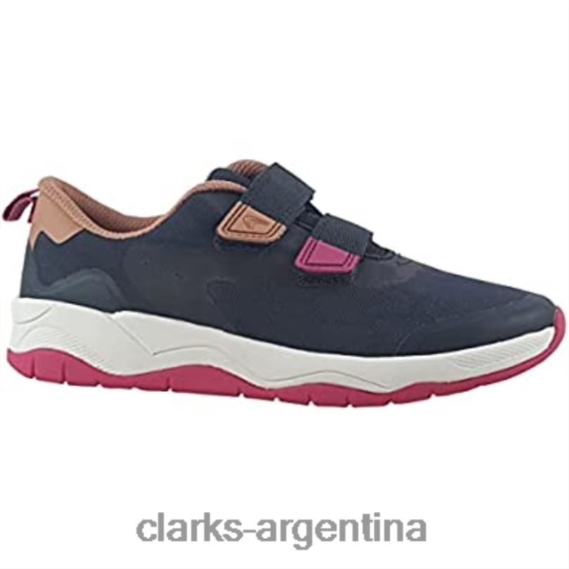 Clarks niños 2FZPZ118 Zapatillas de deporte Lowder Race azul marino sintético para niña clarks