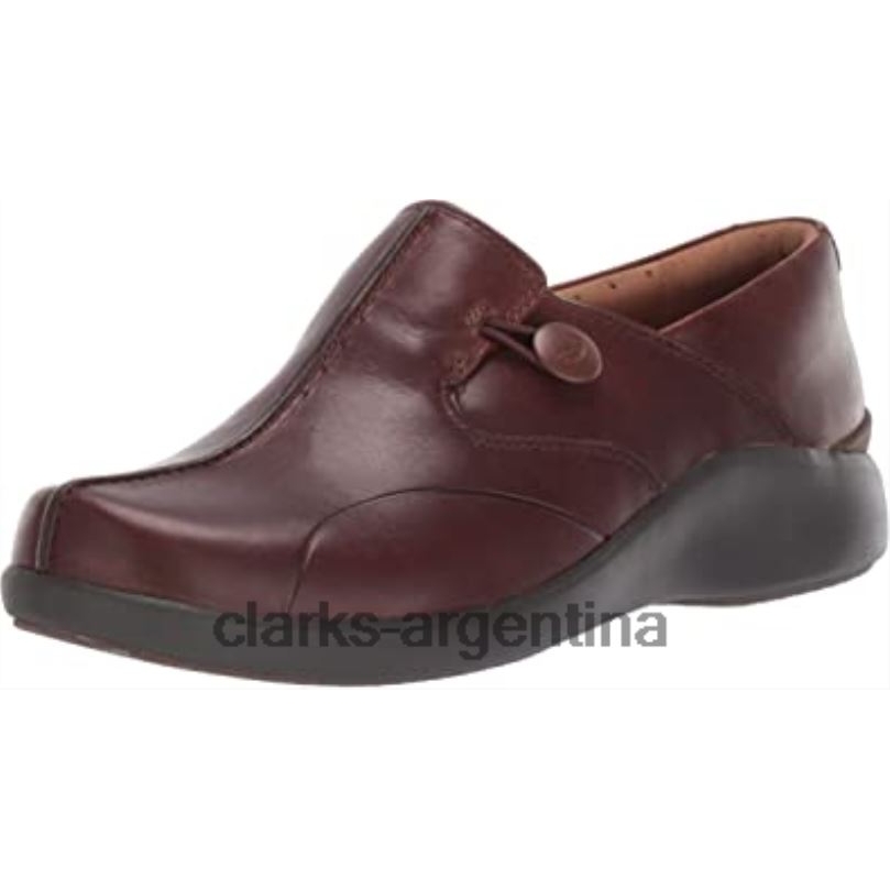 Clarks niños 2FZPZ2809 Mocasines Clarks Unloop 2 Walk para niña de cuero color canela oscuro cuero bronceado oscuro