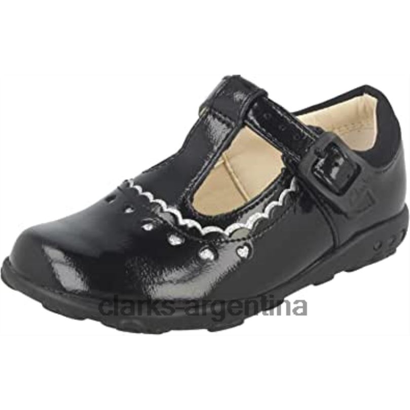 Clarks niños 2FZPZ539 primeros zapatos de niña clarks ella alice charol negro charol negro