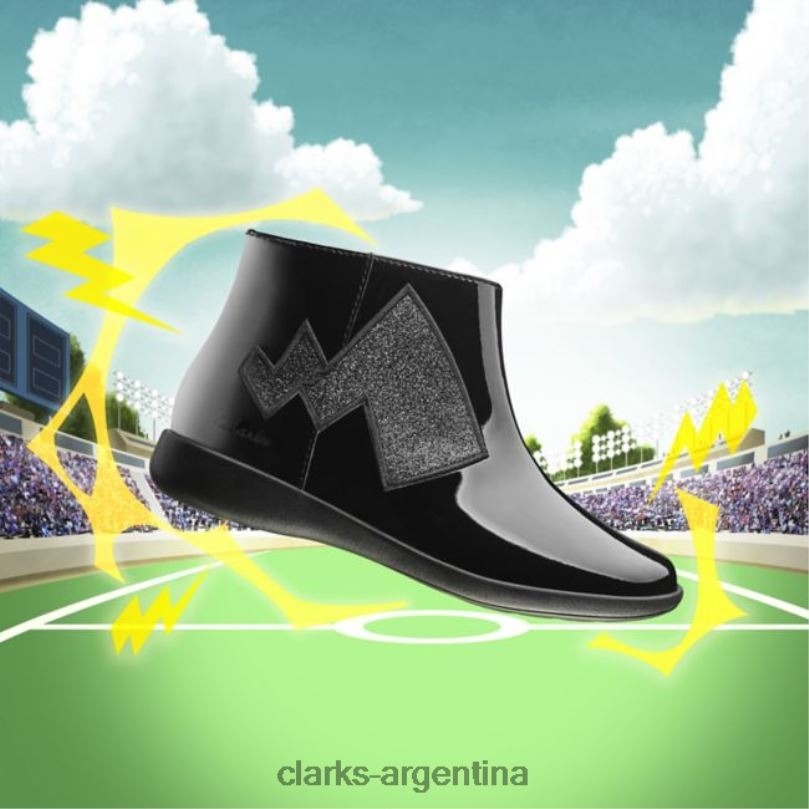 Clarks niños 2FZPZ5779 patente negra clarks grabado rastro patente negra más antigua charol negro