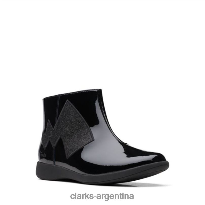 Clarks niños 2FZPZ5779 patente negra clarks grabado rastro patente negra más antigua charol negro
