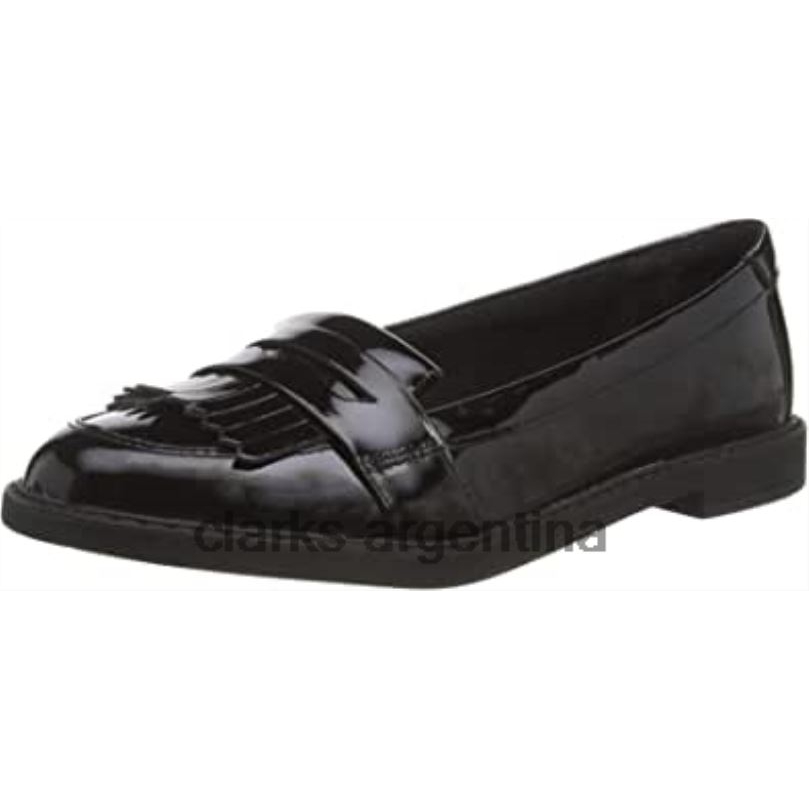 Clarks niños 2FZPZ790 bailarinas draw brillo niña negro clarks palmadita negra palmadita negra
