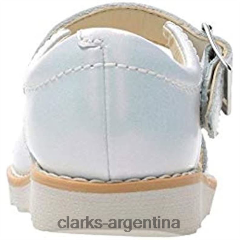 Clarks niños 2FZPZ229 sandalias destalonadas Crown Bloom T niña clarks blanco piel blanca cuero blanco blanco