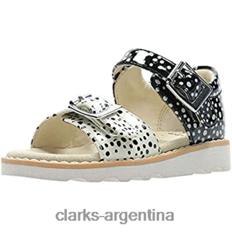 Clarks niños 2FZPZ642 Clarks Crown Bloom T sandalias con tira trasera para niña negro interés negro