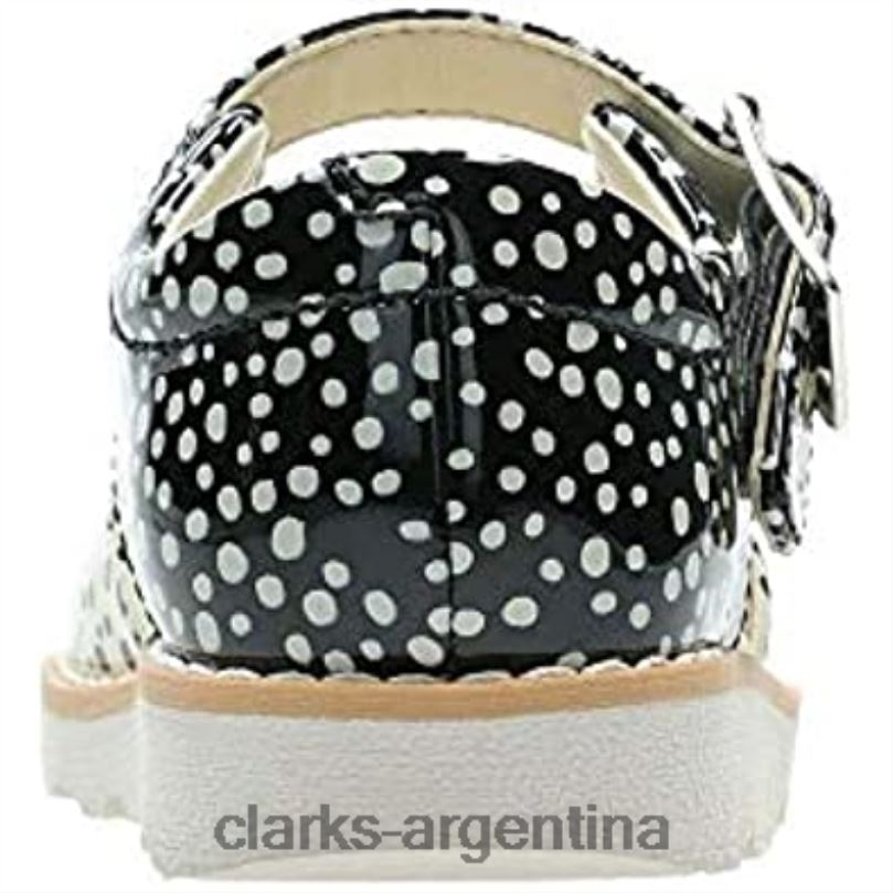 Clarks niños 2FZPZ642 Clarks Crown Bloom T sandalias con tira trasera para niña negro interés negro
