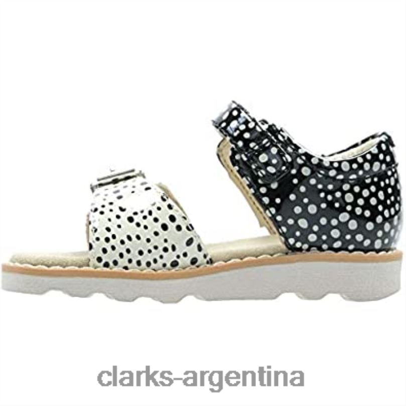 Clarks niños 2FZPZ642 Clarks Crown Bloom T sandalias con tira trasera para niña negro interés negro