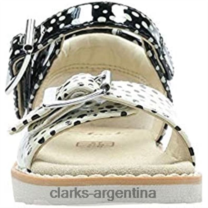 Clarks niños 2FZPZ642 Clarks Crown Bloom T sandalias con tira trasera para niña negro interés negro