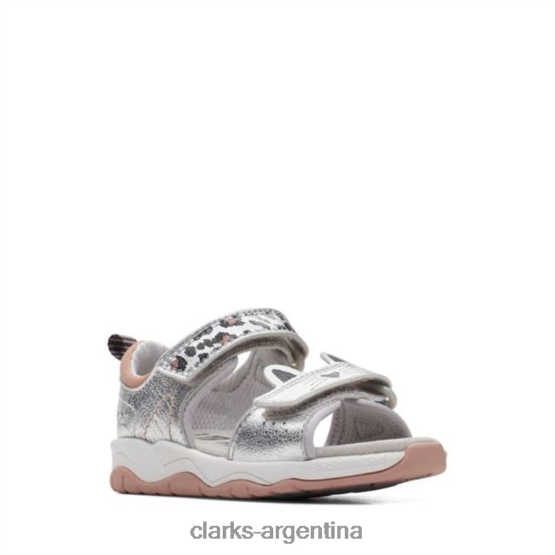 Clarks niños 2FZPZ6861 c lowder print niño plata clarks plata plata
