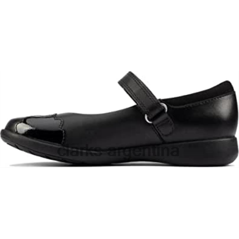 Clarks niños 2FZPZ1356 etch beam niños cuero negro niña zapatos colegiales merceditas clarks
