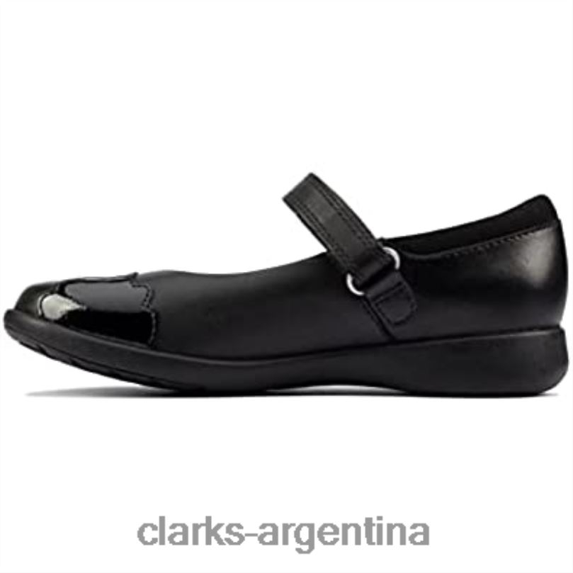 Clarks niños 2FZPZ1356 etch beam niños cuero negro niña zapatos colegiales merceditas clarks