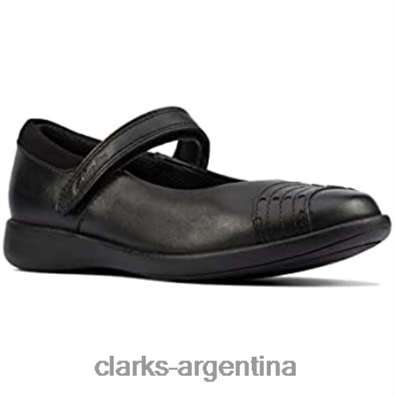 Clarks niños 2FZPZ1356 etch beam niños cuero negro niña zapatos colegiales merceditas clarks