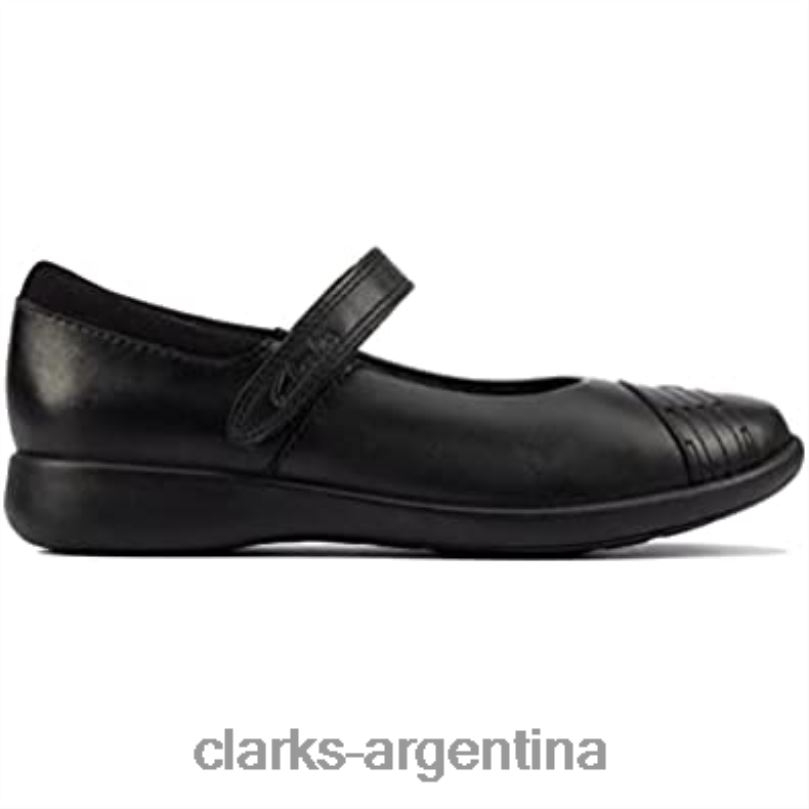 Clarks niños 2FZPZ1356 etch beam niños cuero negro niña zapatos colegiales merceditas clarks